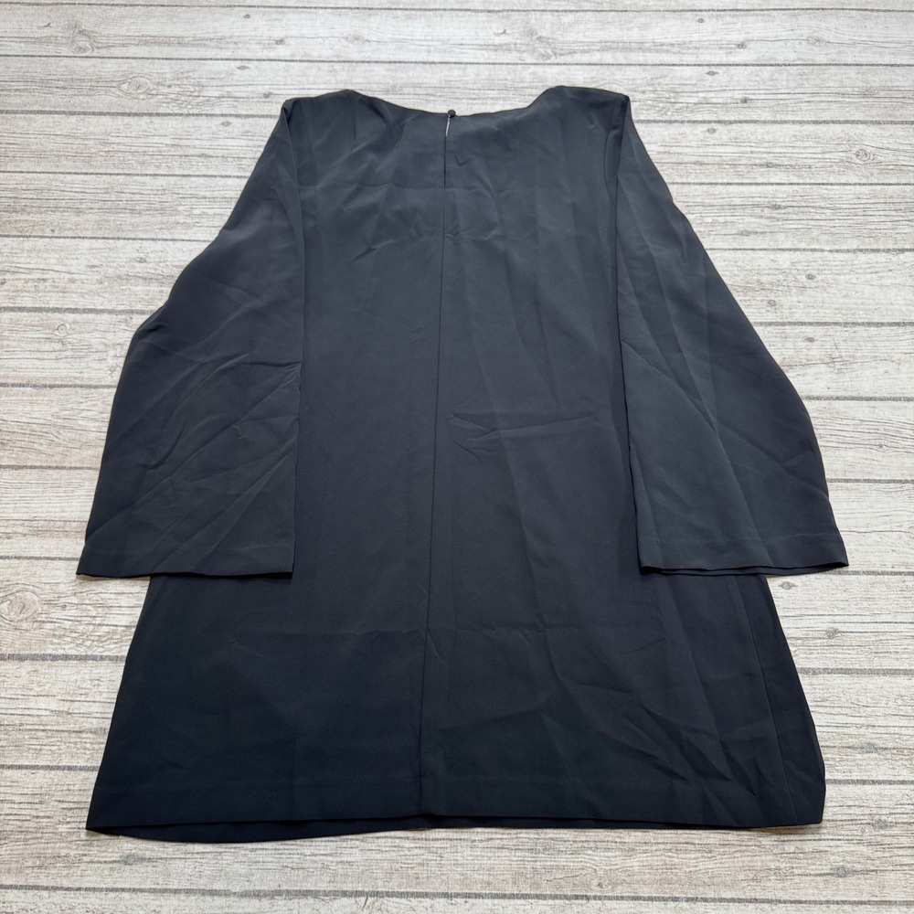 Gap Shift Dress Women's XL Black Long Bell Sleeve Round Neck Mini Casual Stretch